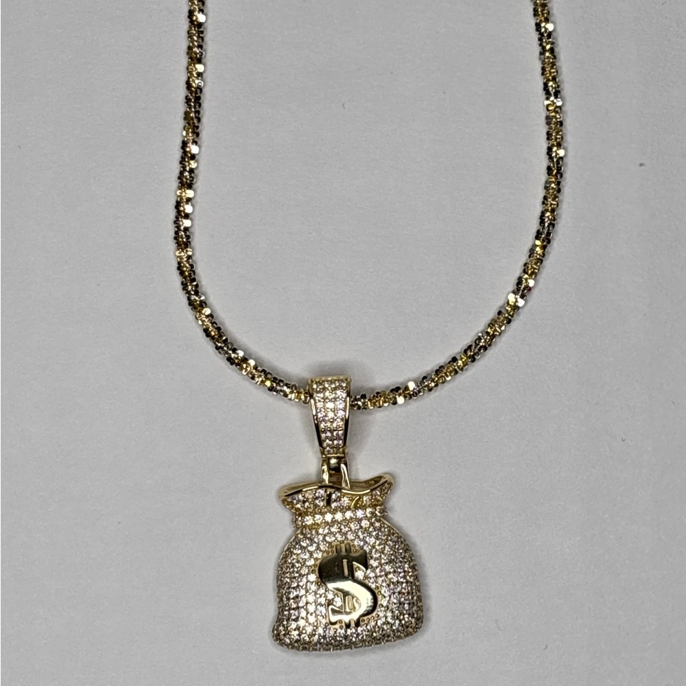 .925 Silver Moissanite Necklace UNISEX